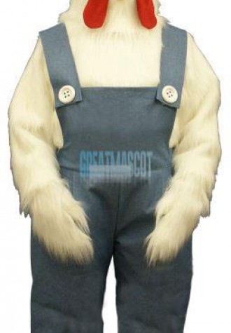 Friendly Chickenw-Overalls Lightweight Mascot Costume
