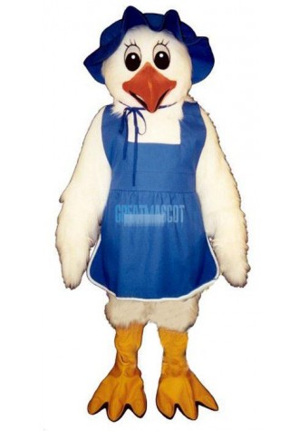 White Chickenw-Hat &Apron Lightweight Mascot Costume