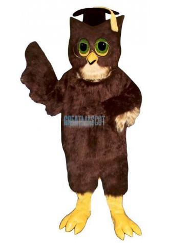 Wise Owl w Glasses & Hat Lightweight Mascot Costume