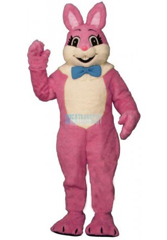 Raleigh Rabbit w-Bow & Fur Collar Lightweight Mascot Costume