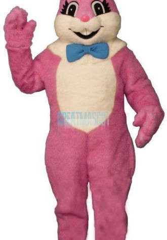 Raleigh Rabbit w-Bow & Fur Collar Lightweight Mascot Costume