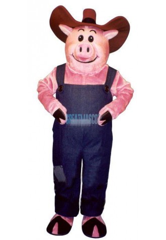 Farmer Hog w-Overalls & Hat Lightweight Mascot Costume
