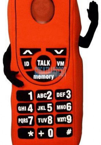 Red Cell Phone Lightweight Mascot Costume