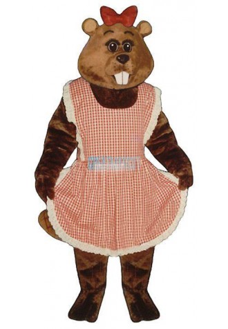 Gloria Beaver w-Apron & Bow Lightweight Mascot Costume