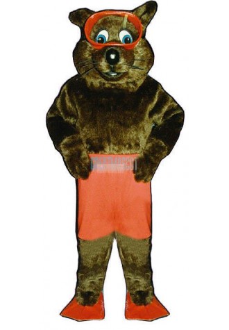 River Otter w-Scuba Lightweight Mascot Costume
