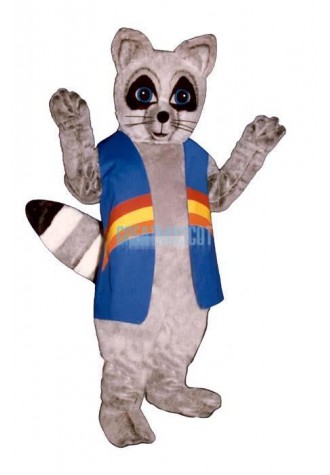 Rainow Racoon w-Vest Lightweight Mascot Costume