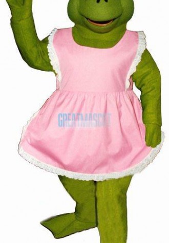 Fern Frog w-Apron & Bow Lightweight Mascot Costume