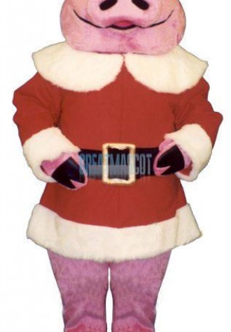 Hog w- Santa Coat & Hat Lightweight Mascot Costume