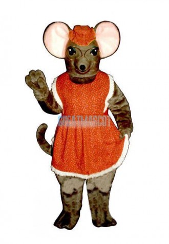 Granny Mouse w-Glasses Hat&Apron Lightweight Mascot Costume