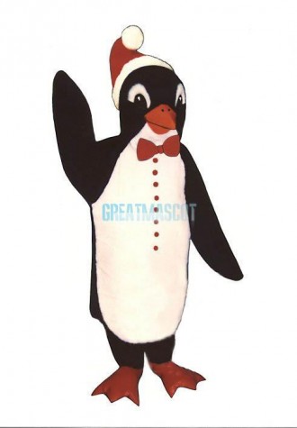 Santa Penguin w-Bowtie & Hat Lightweight Mascot Costume