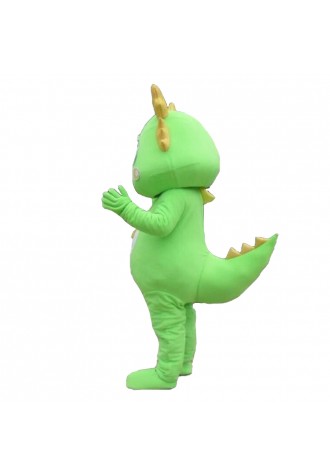 Cartoon Green Dragon Mascot Costume