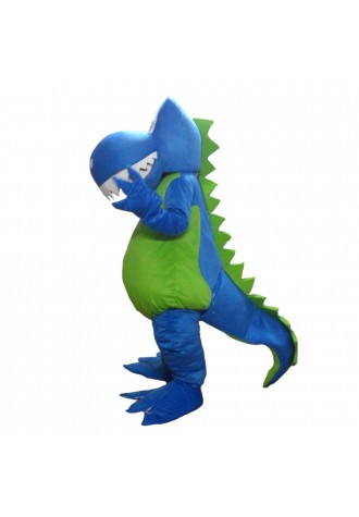  Adult Cartoon Happy Blue & Green Crocodile Mascot Costume