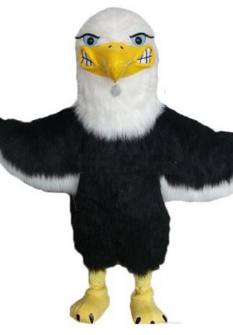 Hot Sale Happy Black & White Eagle Mascot Costume