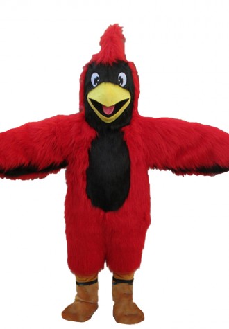 Popular Long Fur Red & Black Eagle Mascot Costume