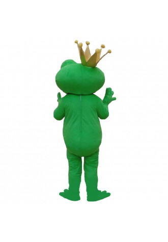 Funny Smiling Frog With Crown Mascot Costume For Adult 