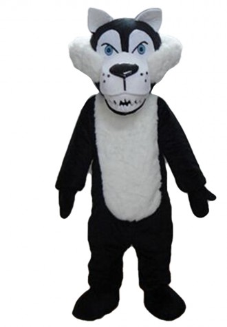 Free Shipping Classic Black & White Wolf Mascot Costume