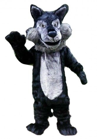 Fancy Cartoon Black Wolf Mascot Costume For Adult