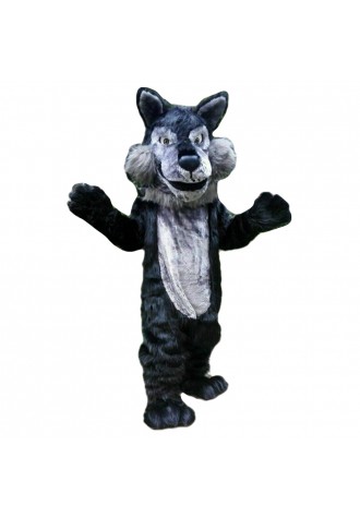 Fancy Cartoon Black Wolf Mascot Costume For Adult
