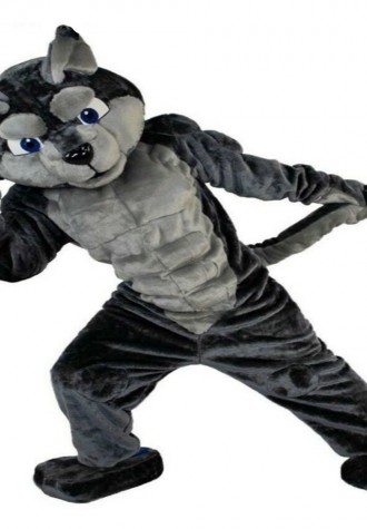 Hot Sale Strong Black & Grey Wolf Mascot Costume