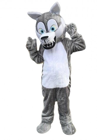 Hot Selling Cartoon Plush Grey Wolf Mascot Costume