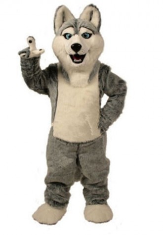 Hot Selling Friendly Grey Dog Mascot Costume For Event