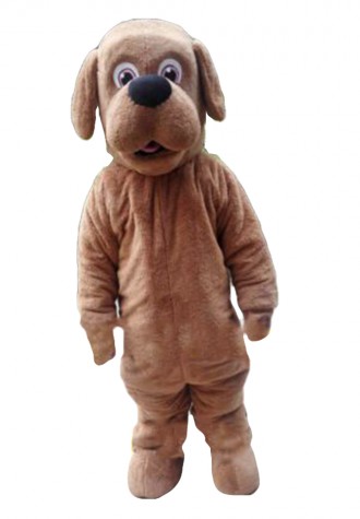 Adult Cartoon Polite Brown Dog Mascot Costume