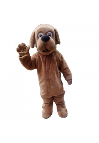 Adult Cartoon Polite Brown Dog Mascot Costume