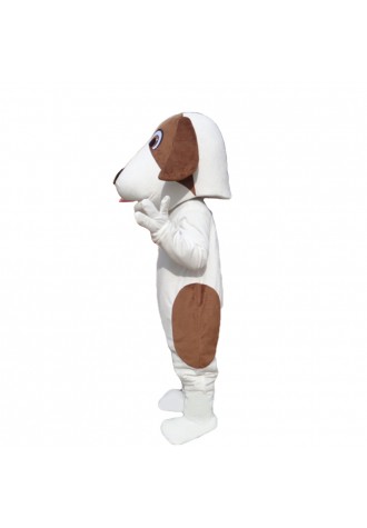 Top Sale Lovely White & Brown Dog Mascot Costume