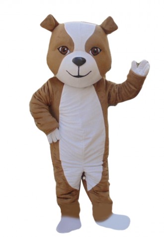 Hot Selling Friendly Brown & White Dog Mascot Costume