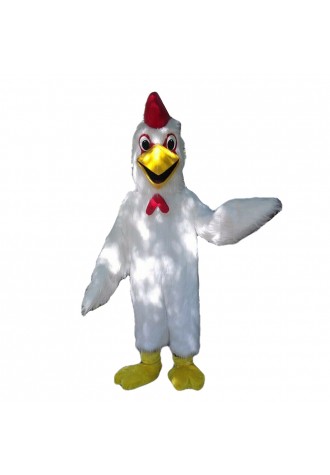 Fancy Cartoon White Chicken Mascot Costume