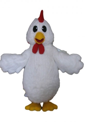 Cute Cartoon White Little Chicken Mascot Costume