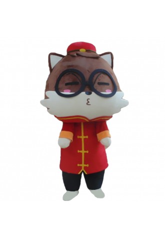 Top Sale Adorable Cartoon Squirrel With Suit And Glasses Mascot Costume