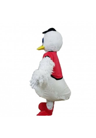 New Strong Plush White Duck With Red Vest Mascot Costume