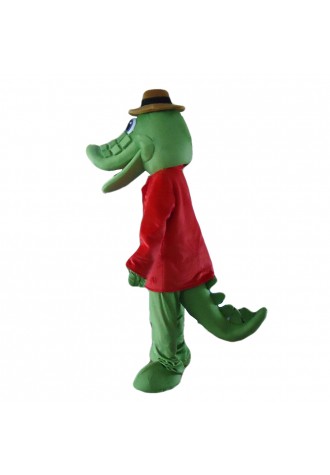 New Fancy Crocodile With Red Suit Mascot Costume
