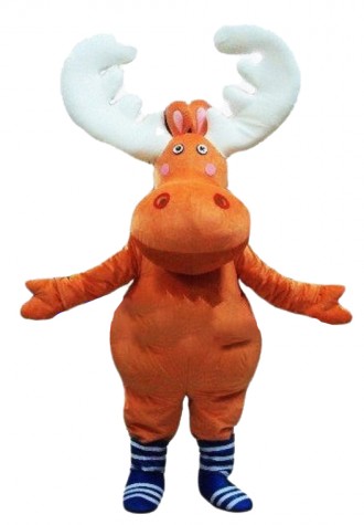 Good Quality Cartoon Orange Moose Mascot Costume