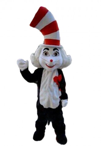 New Version Funny Cat With Tall Hat Mascot Costume