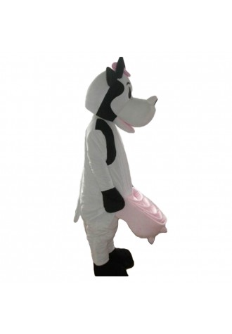 For Carnival Beautiful Cow With Pink Bow Mascot Costume