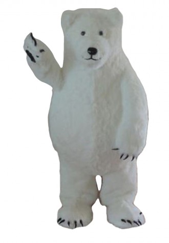 Top Quality Plush Furry Polar Bear Mascot Costume