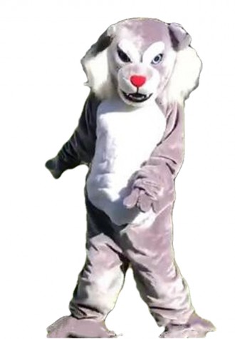Fierce Grey & White Wolf Mascot Costume