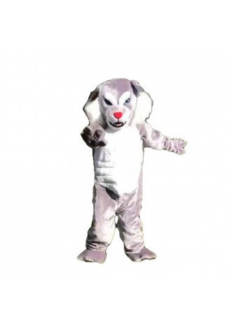 Fierce Grey & White Wolf Mascot Costume