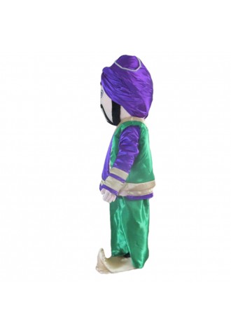 Friendly Arab Man With Purple Top Mascot Costume