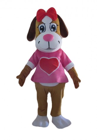 Top Sale Adorable Pink Loving Dog Mascot Costume