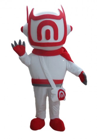 Interesting Cartoon White Robot Mascot Costume