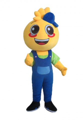 Lovely Sincere Boy And Girl With Suit Mascot Costume