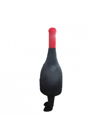 Cartoon Black & Red Inflatable Bottle Mascot Costume