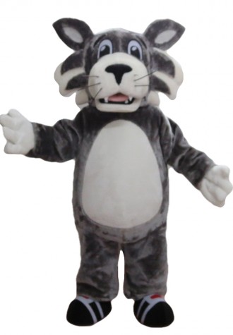 High Quality Furry Grey Wolf Mascot Costume