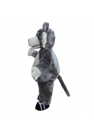 High Quality Furry Grey Wolf Mascot Costume
