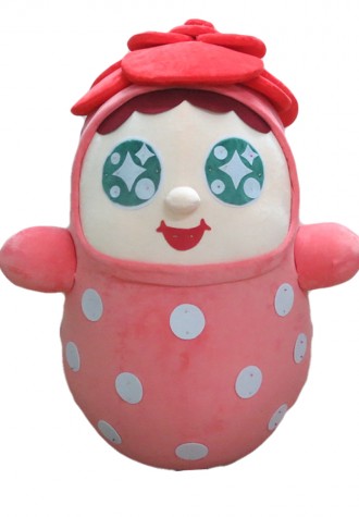 Cartoon Pink Strawberry Tumbler Mascot Costume