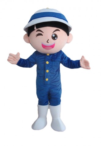 Lovely Boy Administrator With Rompers Mascot Costume