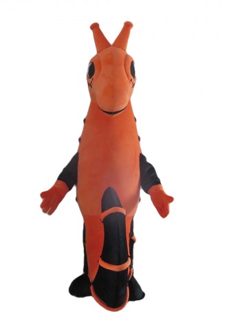 Completed Suit Black & Orange Seahorse Mascot Costume